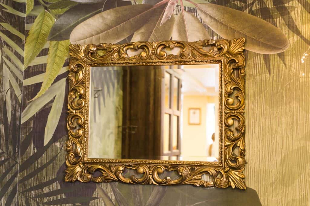 Large golden vintage mirror