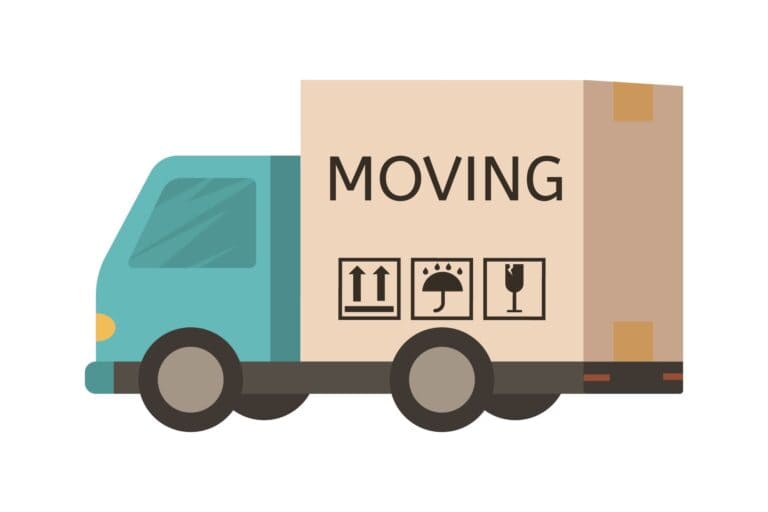 An illustration of a mover's truck in the form of a box